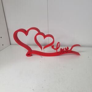 LOVE Double Heart Tabletop Decor – 3D Printed Valentine & Anniversary Sign